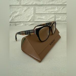 Burberry Classic Women’s Black On Vintage Plaid Frames Modern Eyeglasses -